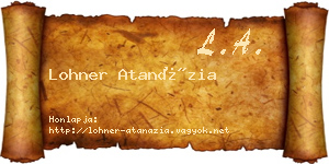 Lohner Atanázia névjegykártya